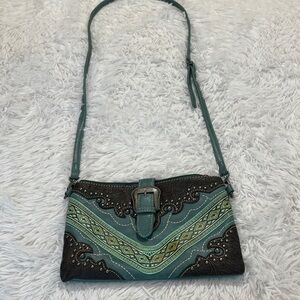 MONTANA WEST Elegant Teal and Black Women's CROSSBODY Bag